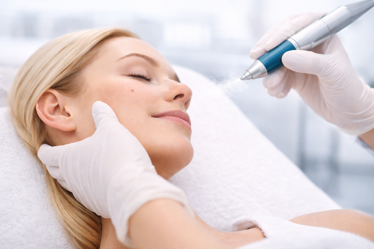 Illustration of precision in skin treatment